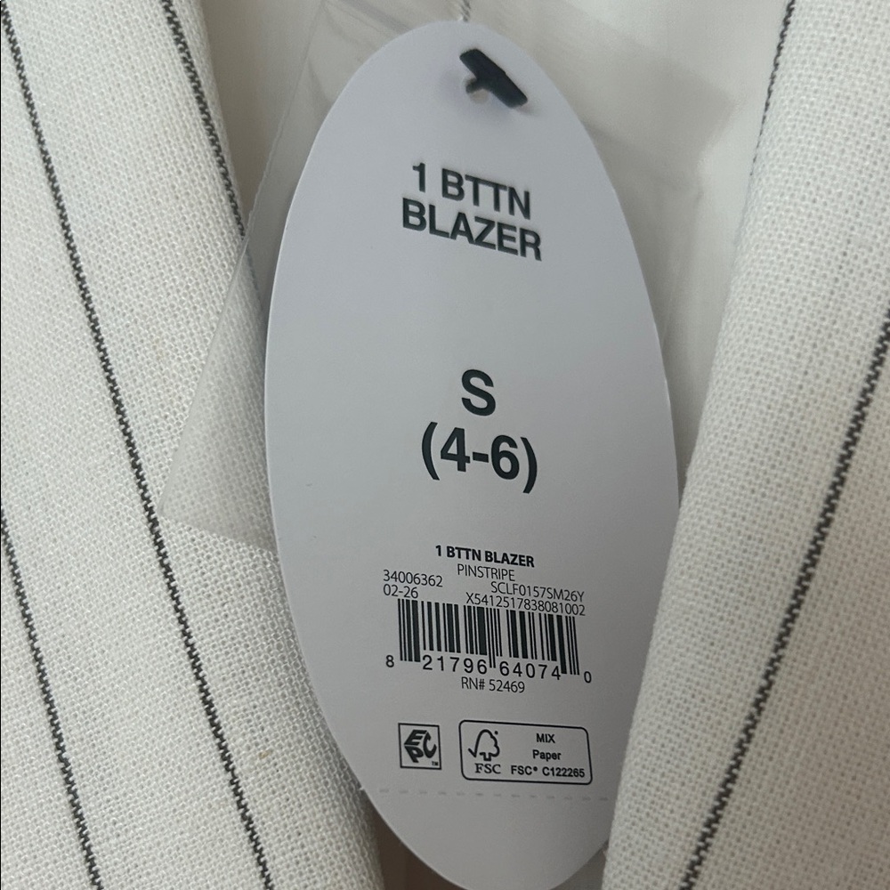 Cream Pinstripe Blazer Jacket - and vest both size Small - Picture 3 of 6